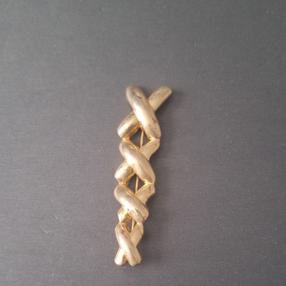 Gold-Tone Braided Brooch